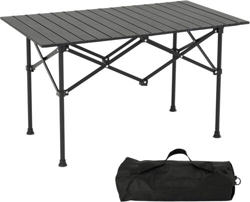 Ulteronixshop-Table De Camping Pliable - Plateau De Table Enroulable - 96 X 54 X 55,5 Cm - Table De Camping Pliable Portable En Acier Au Carbone Avec Sac Pour Pique-Nique, Cuisine, Jardin, Randonnée