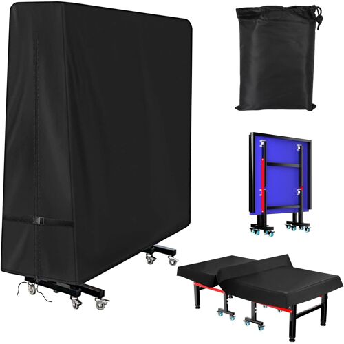 Ulteronixshop-Housse De Table De Tennis De Table Imperméable Pour Extérieur Et Intérieur, 600d Oxford Pu Très Résistante, Convient Aux Tables Pliantes Et Plates De 2,7 X 1,5 M, Ajustement Universel A