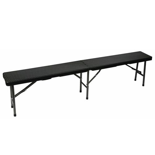 Ulteronixshop-Banc Pliant, Résistant Aux Intempéries, Avec Poignée, Aspect Rotin, Max. 400 Kg, Noir