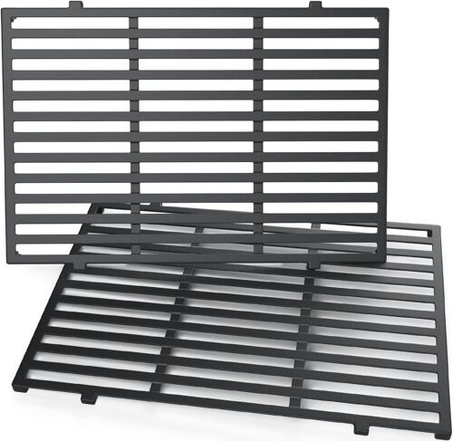 Ulteronixshop-Lot de 2 grilles de cuisson 47,6 cm pour barbecue à gaz Weber Genesis II 300 et Genesis II LX 300, Genesis II E&S 310 315 320 325 340 - En fonte - Pour Weber 66095 66802,66805