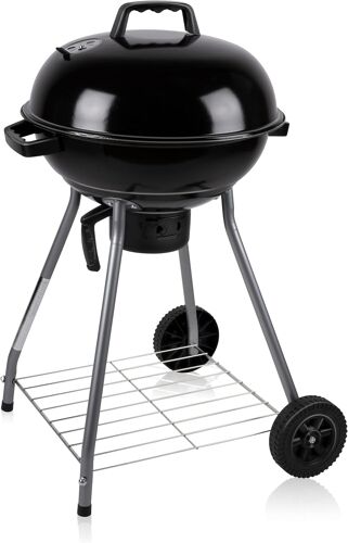 Ulteronixshop-Barbecue Charbon de Bois - BBQ sur Pied avec Couvercle - Grille Barbecue Portable - Barbecue Rond Ø 45 cm - Fumoir Jardin