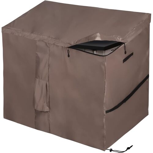 Ulteronixshop-Housse Imperméable Pour Abri De Jardin, Bâche De Coffre De Rangement Extérieur Avec Dessus À Ouverture Facile, Pour La Série Store It Out, 420d Oxford Brun (135*75*114cm)