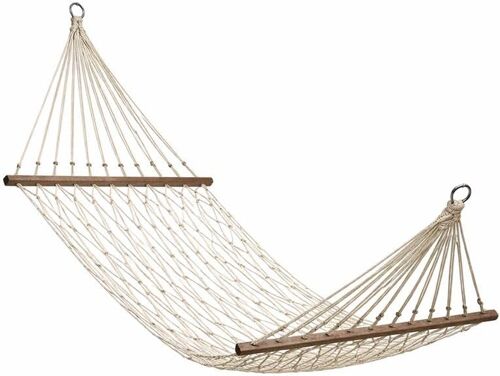 Ulteronixshop-Hamac Macramé En Coton 270 X 80 Cm (Zone Utile 190 X 80 Cm) Hamac Filet Style Bohème Pour Jardin, Terrasse, Intérieur, Camping, Caravane