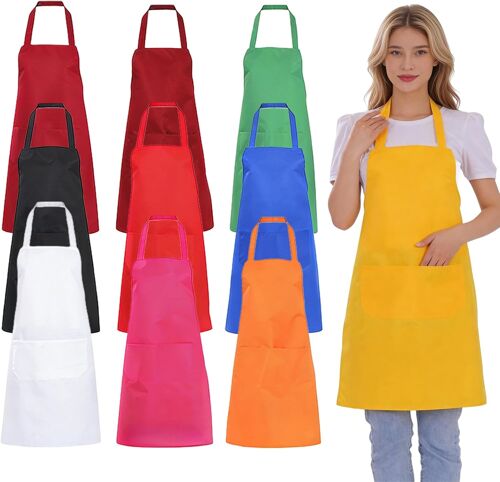 Ulteronixshop-Tablizersz De Cuisine,12 Pièces 75×65cm Noir Unisexe Tabzlizer,Réglable Tabzlizers,Noir Chef Tablier,Unisexe Tablierz,Tablier Pour Chef Pour Serveurs,Serveuse,Boulanger,Multicolore