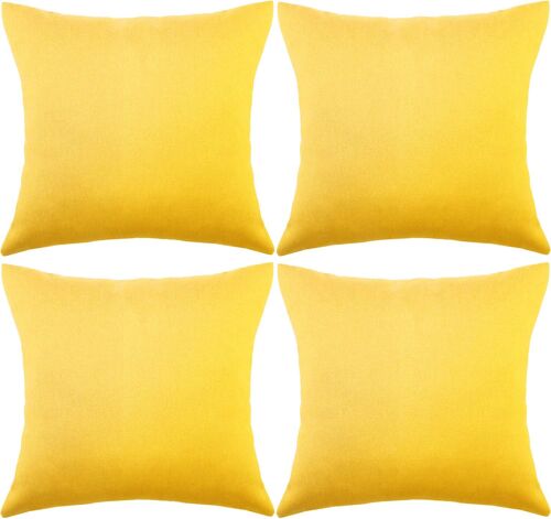 Ulteronixshop-BOAO Lot de 4 Housses de Coussin carrées décoratives et imperméables avec revêtement en polyuréthane pour extérieur, terrasse, Balcon, Jardin, terrasse, Sofa, Tente, 45,7 x 45,7 cm (Jau