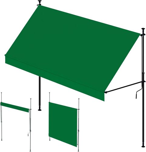 Ulteronixshop-Wasabi Cityline Auvent Portable Et Réglable Sans Perçage En Toile Polyester Protection Uv Inclinaison Réglable Résistant Pour Extérieur, Jardin, Balcon (Vert)