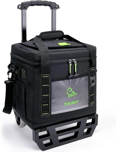 Ulteronixshop-Glacière roulante souple portable pour 50 canettes de 29 l, espace robuste sur roues pour un transport facile, congélateur de plage, glacière anti-fuite pour les courses