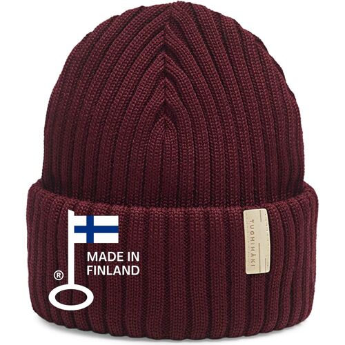 Ulteronixshop-Bonnet En Laine Mérinos Pour Femme - 100 % Laine Mérinos Extra Fine - Sans Mulesing - Fabriqué En Finlande - Rouge Bordeaux - Taille Unique - Parfait Pour Les Jours Froids - Bonnet D'hi