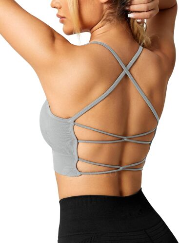 Ulteronixshop-Femme Soutien Gorge De Sport Dos Croisé Brassière Sans Armature Dos Nu Sexy Bra Yoga Bustier Avec Coussinets Amovibles Soutien
