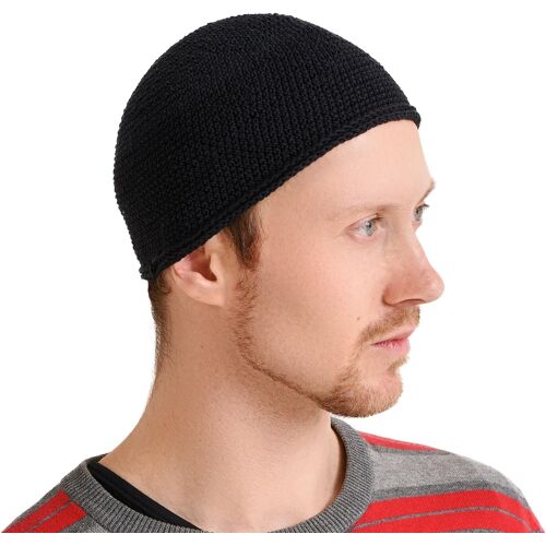 Ulteronixshop-Chapeau Homme Bonnet Court Islam - Kufi Beanie Crane Chauve en Coton Elastique Skull Cap Mode Ajusté Fait À La Main en 2 Tailles