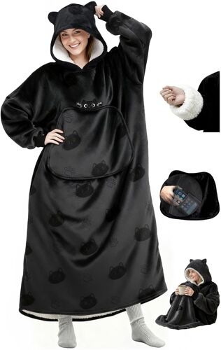 Ulteronixshop-Couverture Portable Avec Capuche Et Manches, Couverture Douillette Avec Gants, Douce Couverture En Flanelle Pour Femmes Et Hommes, Idéale Pour La Maison, Les Voyages