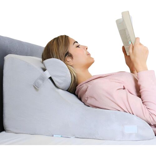 Ulteronixshop-Coussin de Lecture pour Lit et Canapé | Dossier et Tête de Lit Rembourrés | Oreiller Ergonomique pour Lecture | Support Triangulaire Confort Dos | Coussin Anti Reflux Adulte et Enfant