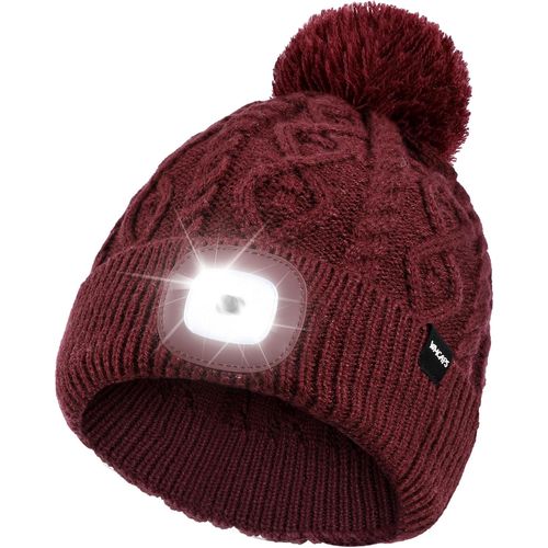 Ulteronixshop-Bonnet Led Avec Lumière Intégrée De Type C Rechargeable - Ultra Lumineux - 4 Lumières Led Mains Libres - Cadeau Pour Papa, Maman À Noël - Unisexe - Bonnet Tricoté Chaud