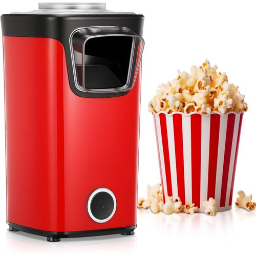 Ulteronixshop-Machine a Pop Corn, 1100W Pop Corn Machine Avec un Gobelet Doseur et un Couvercle Transparent, Sans Graisses Ni Huiles, Savoureux et Sain, Idéal pour les Soirées Cinéma et les Fêtes de Noël