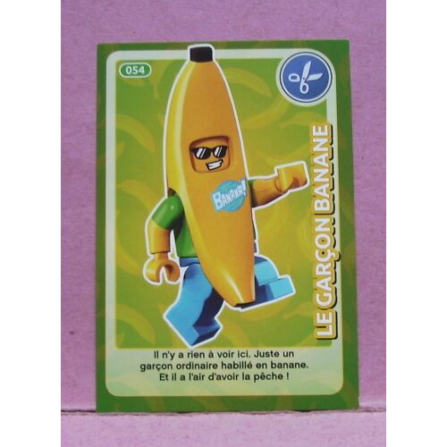 Carte Lego " Crée Ton Monde " - N° 054 - Le Garçon Banane - Auchan 2018