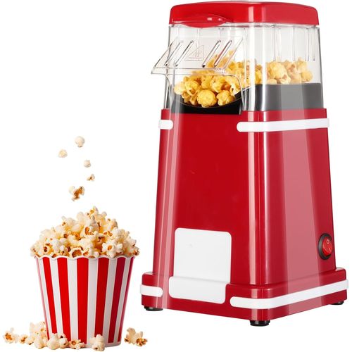 Ulteronixshop-Machine à pop-corn, 1200W Popcorn Machine à Air Chaud avec Gobelet Doseur, à Bouton Unique, Sans Huile, Parfaite Pour Les Cinémas Maison, Les Soirées Cinéma, Les Fêtes,Noël,Rétro