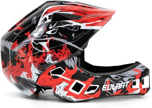 Subzonal-Casque De Vélo Pour Enfants, Casque Intégral Avec Mentonnière Pour Garçons Et Filles,Casque De Protection Pour Vélo Bmx Scooter Moto Downhill Hoverboard,Poids Léger & Amovible