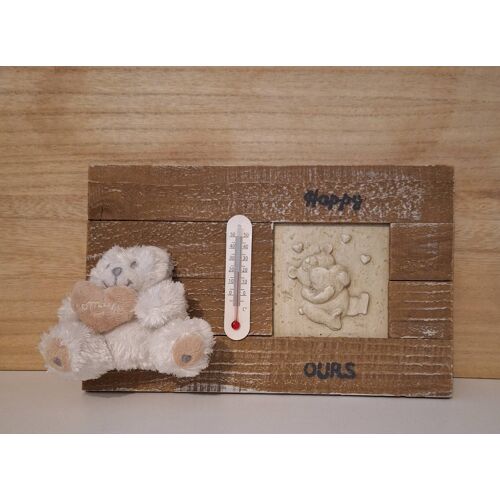 Cadre avec peluche et thermomètre pour chambre d'enfant