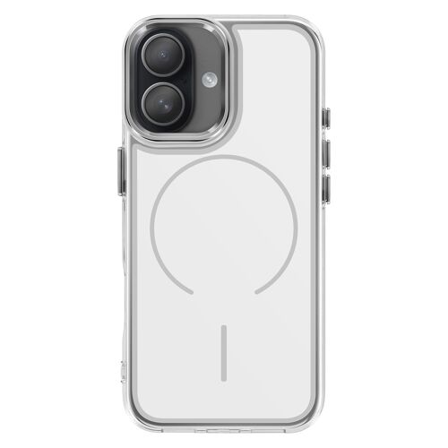 Coque MagSafe pour iPhone 16 Plus avec Bords Renforcés Bi-Matière Souple Blanc