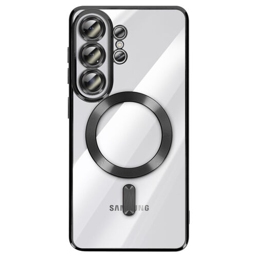 Coque pour Galaxy S26 Ultra Compatible MagSafe avec Contour Chromé Noir