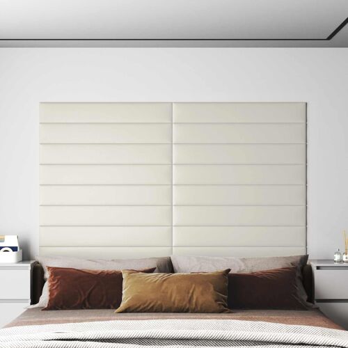 vidaXL Tête de lit murale 12 pcs Crème 90 x 15 cm Velours