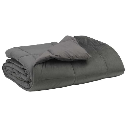 vidaXL Duvet d'été simple Matelassé Gris clair 200 x 200 cm Microfibre