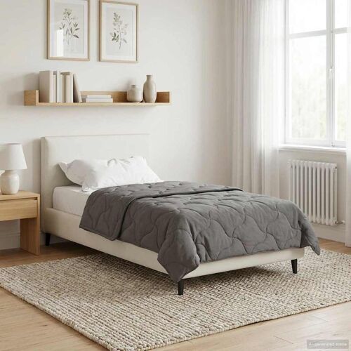 vidaXL Duvet complet toute l'année Matelassé Gris clair 155 x 200 cm
