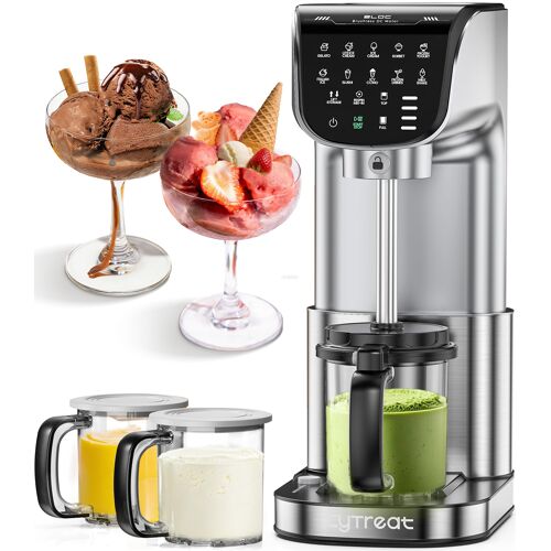 Sorbetière Machine à Glace 12 en 1 - ICYTREAT - 12 Programmes - Machine à Granité- l’italienne Intégré - Affichage LED - 3 Bols