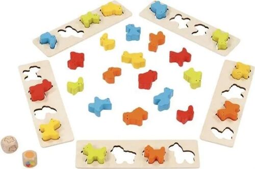 Jeu Éducatif - Goki - Assortir Les Formes - Animaux - Couleurs Variées - Bois