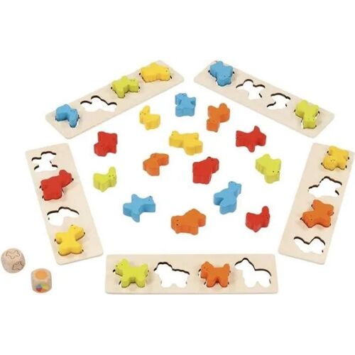 Jeu Éducatif - Goki - Assortir Les Formes - Animaux - Couleurs Variées - Bois