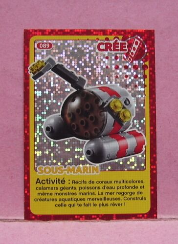 Carte Lego " Crée Ton Monde " - N° 089 - Sous Marin - Auchan 2018