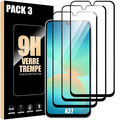 3 Verre Trempé Intégral pour Samsung Galaxy A27 5G - Protection d'écran Antichoc Anti-Rayures 9H - E.F.Connection