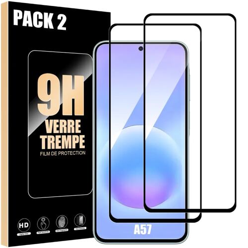 Verre Trempé Intégral pour Samsung Galaxy A57 5G - 2 Protection Anti-Rayures Bordure Noir - E.F.Connection