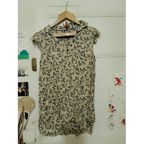 Blouse Sans Manches Beige Motifs Noirs 38 M Grain De Malice.