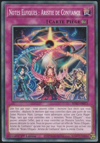 Carte Yu-Gi-Oh - Notes Elfiques : Aristie De Confiance - Bpro-Fr071