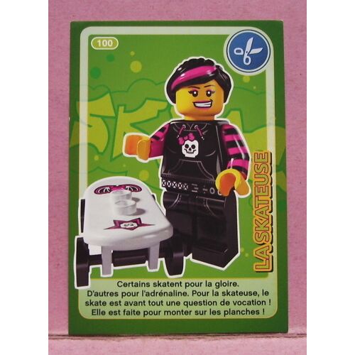 Carte Lego " Crée Ton Monde " - N° 100 - Ma Skateuse - Auchan 2018