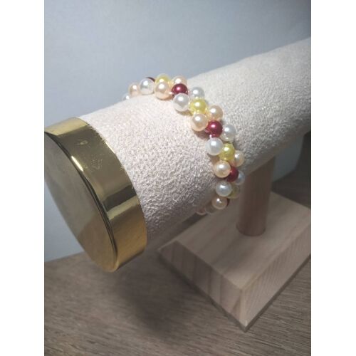 Bracelet En Perles Et Fil Élastique Fait Main