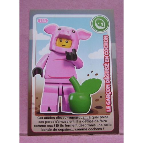 Carte Lego " Crée Ton Monde " - N° 133 - Le Garçon Déguisé En Cochon - Auchan 2018