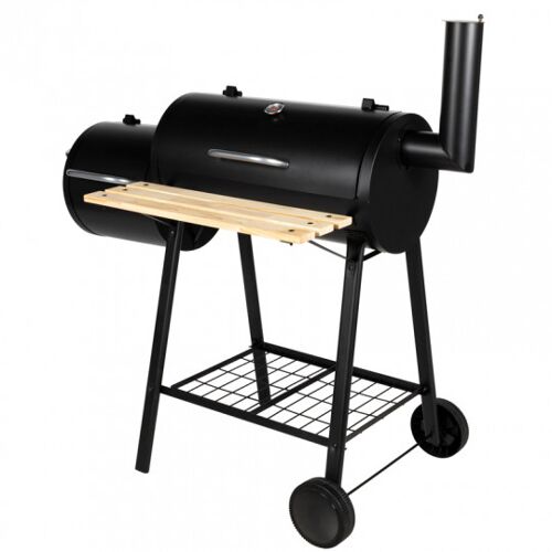 Somagic Fumoir Barbecue Tonneau Charbon de bois (combustible) Noir