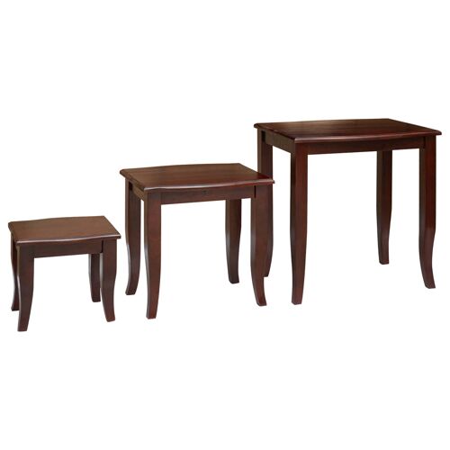 vidaXL Tables d'appoint emboîtables 3 pcs Marron