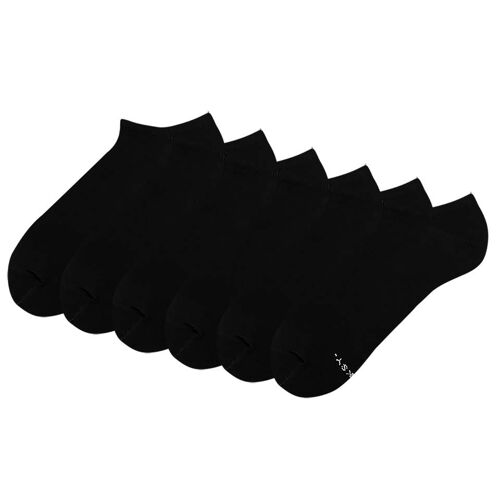 Zooksy Pack 6 Paires Chaussettes Courtes Doona Coton 36-40 Blanc Noir