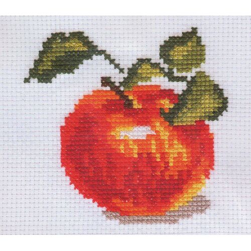 Kit Point De Croix Compté "Pomme" 8x8 Cm