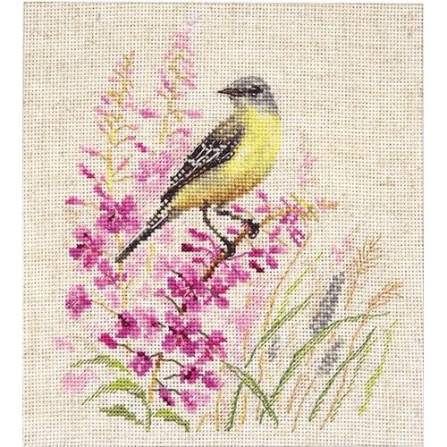 Kit Point De Croix Compté "Bergeronnette" 16x18 Cm