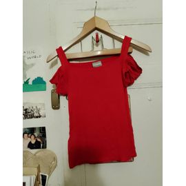 Top Rouge Épaules Dénudées 34 Xs 3 Suisses.