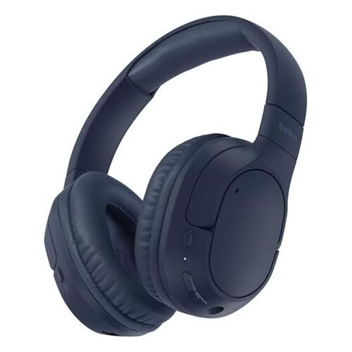 Belkin SoundForm Surround - Écouteurs avec micro - circum-aural - Bluetooth - sans fil, filaire - USB-C, jack 3,5mm - bleu