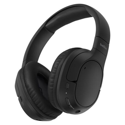 Belkin SoundForm Surround - Écouteurs avec micro - circum-aural - Bluetooth - sans fil, filaire - USB-C, jack 3,5mm - noir