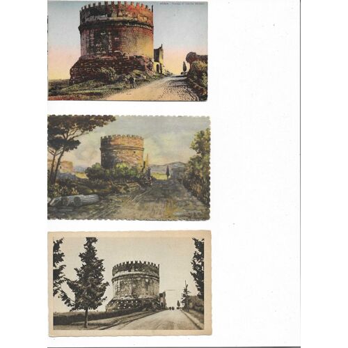 Italie Rome 3 Cartes Postales Semi Modernes Non Circulées Via Appia Tombeau