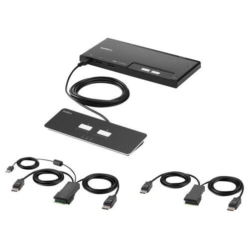 Belkin Modular Secure Dual Head - Commutateur KVM - 2 x KVM port(s) - 1 utilisateur local - de bureau - Conformité TAA