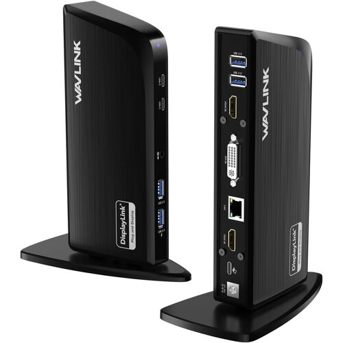 acdsgd-DisplayLink Station d'accueil 13-en-1 USB C, Triple moniteurs (HDMI 4K/2K, DVI), Ethernet 1Gbps, 4*USB 3.0, 2*USB C, Audio/Micro, Compatible Windows/Mac OS(Pas de Charge PC)