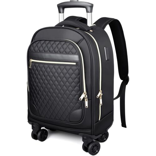 acdsgd-Sac à Dos à roulettes pour Femme 15.6 Pouces- Valise à roulettes légère- Sac à Dos étanche pour Ordinateur Portable avec poignée télescopique pour Affaires,université,Avion-Capacité 35L